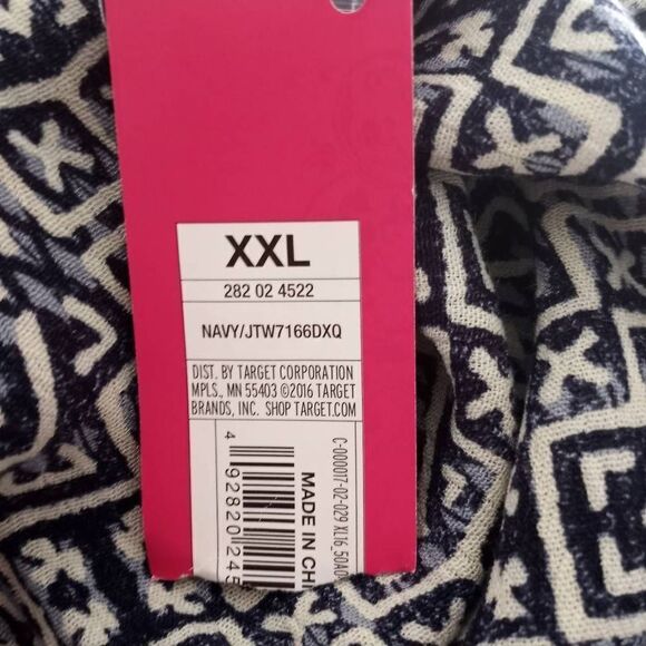 XHILARATION NAVY, WHITE, & GOLD TANK TOP W/ SPLIT BACK SZ.XXL NWT - Picture 6 of 7